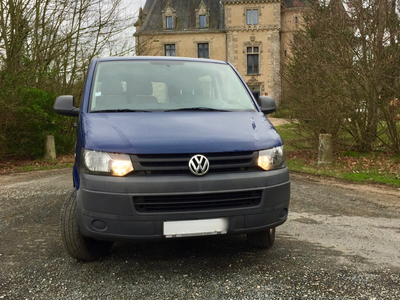 VENDU : Volkswagen T5 2.0 TDI, LONG L2H1, 3 sièges (8 places CG), +Webasto, attelage, 10 800HT